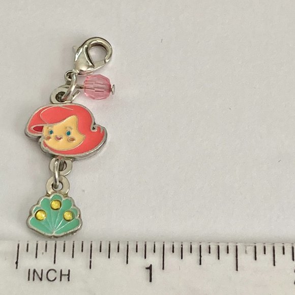 Vintage Disney Little Mermaid Princess Ariel Charm Clip On Bracelet Zipper Pull - Picture 8 of 8